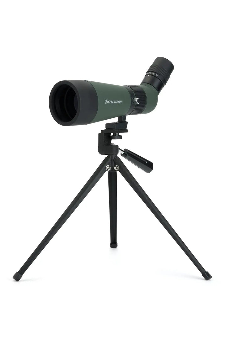 LandScout 12-36x60mm Angled Zoom Spotting Scope with Table-top Tripod and Smartphone Adapter by Celestron