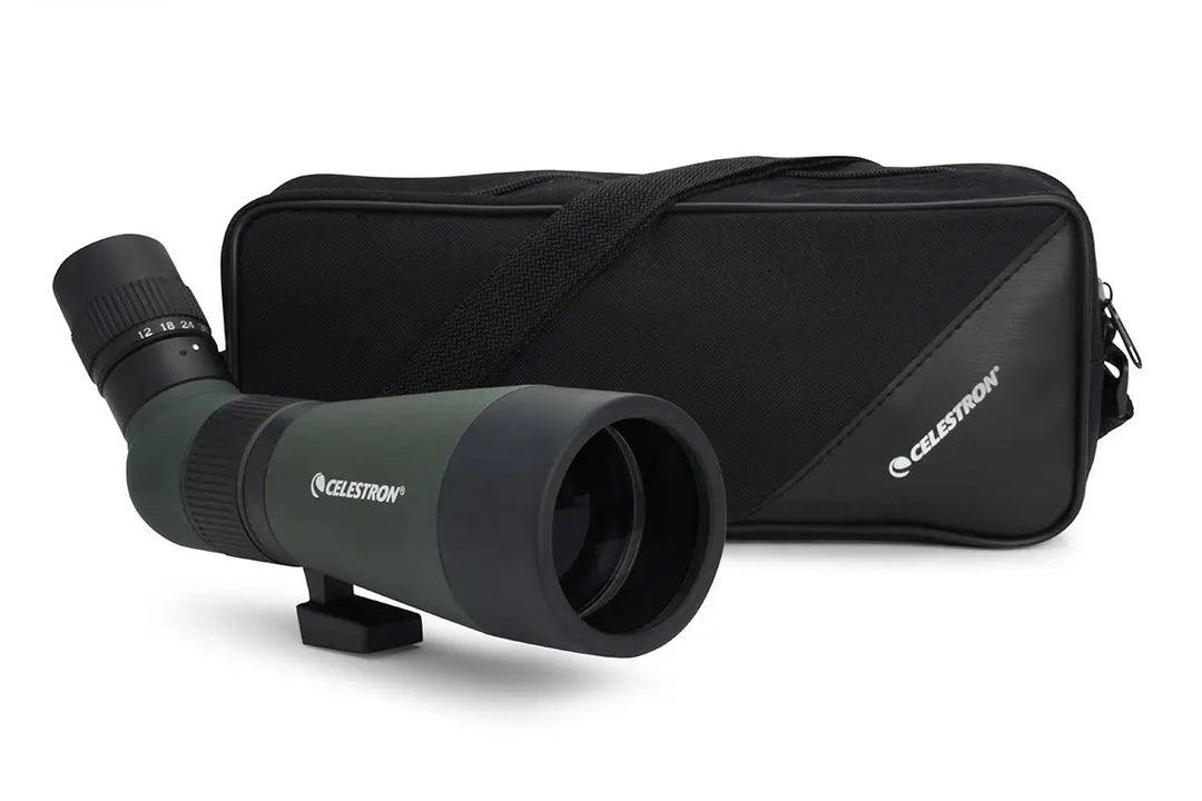 LandScout 12-36x60mm Angled Zoom Spotting Scope with Table-top Tripod and Smartphone Adapter by Celestron