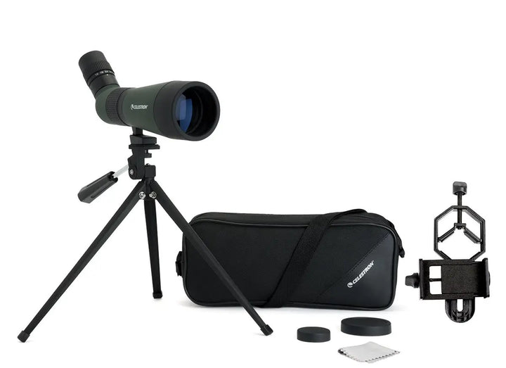LandScout 12-36x60mm Angled Zoom Spotting Scope with Table-top Tripod and Smartphone Adapter by Celestron