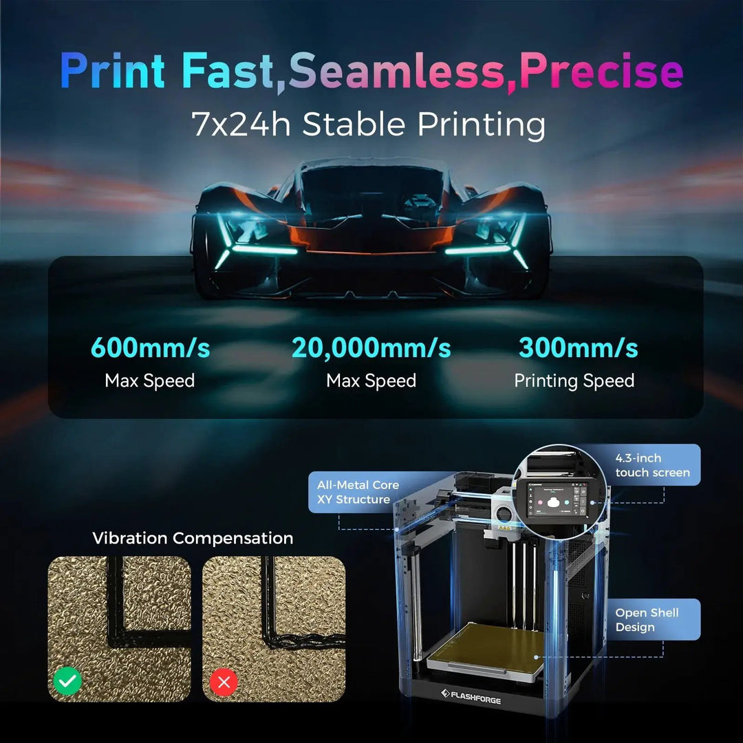 Flashforge AD5X 3D Printer, Multi-Color Printer for Beginners Home DIY, 1Count, 8.7 X 8.7 X 8.7" by Flashforge