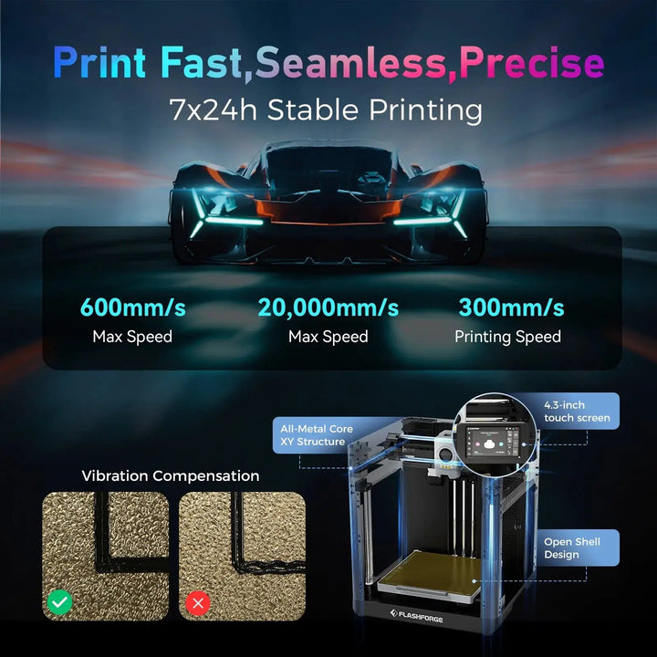 Flashforge AD5X 3D Printer, Multi-Color Printer for Beginners Home DIY, 1Count, 8.7 X 8.7 X 8.7" by Flashforge