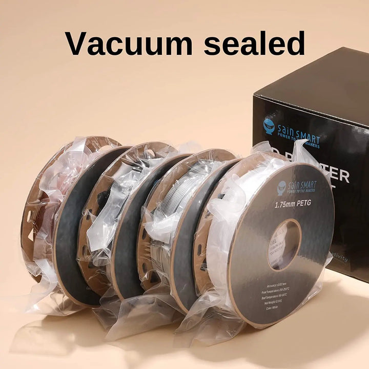 Black, White, Brown, Silver 1.75mm PRO-3 PETG Filament, 500g x 4pack by SainSmart.com