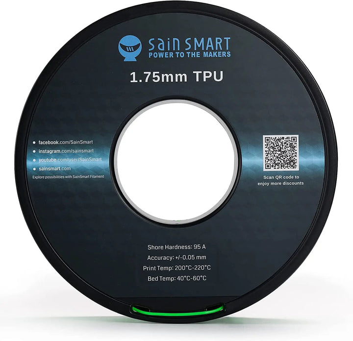 Neon Green, Cyberpunk Color TPU Filament 1.75mm 0.8kg/1.76lb by SainSmart.com