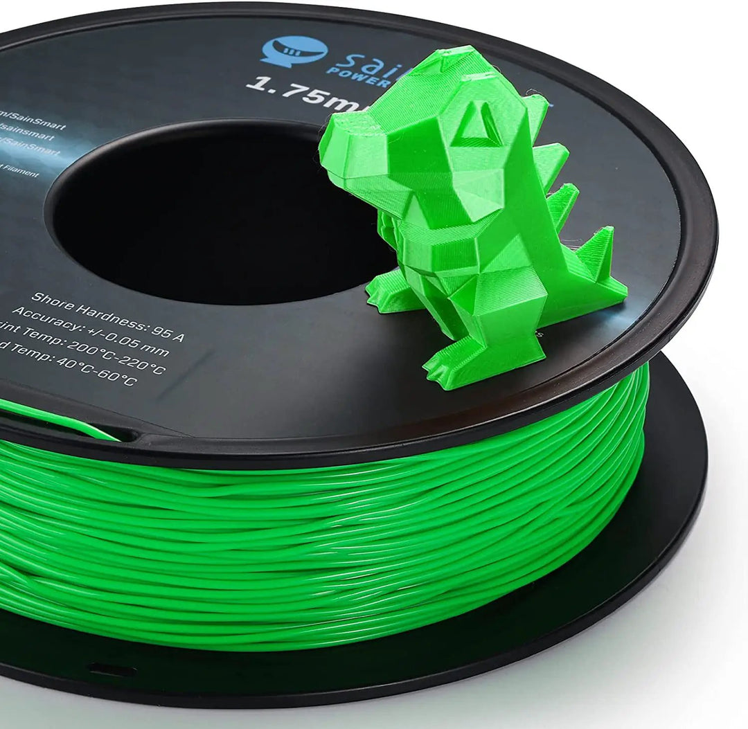 Neon Green, Cyberpunk Color TPU Filament 1.75mm 0.8kg/1.76lb by SainSmart.com