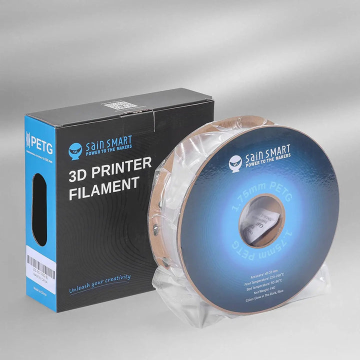 Glow-in-the-dark Blue 1.75mm PRO-3 PETG Filament, 1kg by SainSmart.com