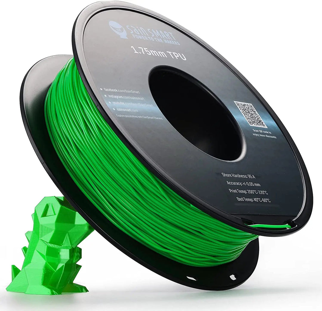Neon Green, Cyberpunk Color TPU Filament 1.75mm 0.8kg/1.76lb by SainSmart.com