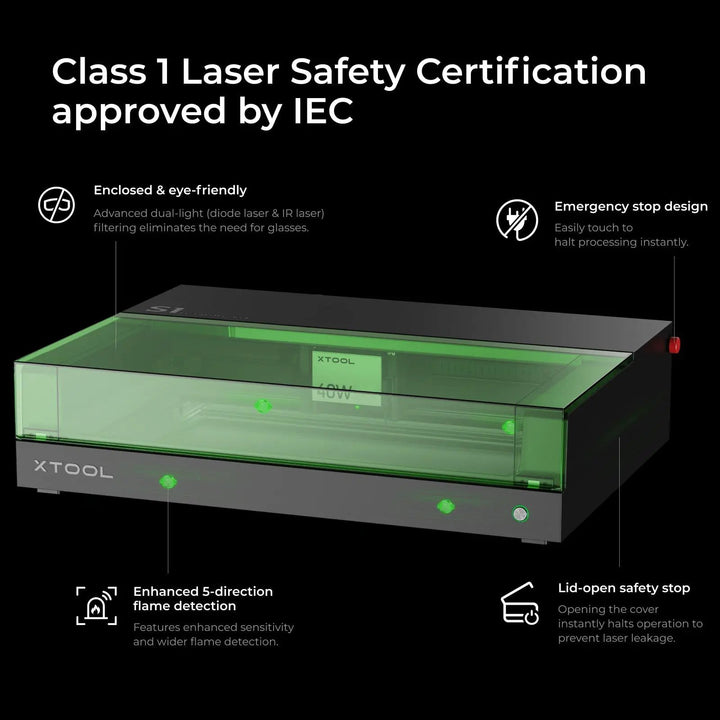 xTool S1 + 1064nm IR Laser Kit: Enclosed Diode Laser Engraver & Cutter by xTool