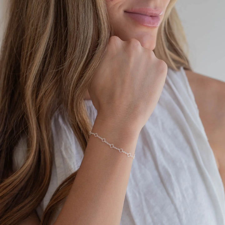 Alessia Permanent Jewelry Chain, Clover Design, Oval Links, Available in Gold Filled and Silver by Sunstone Welders