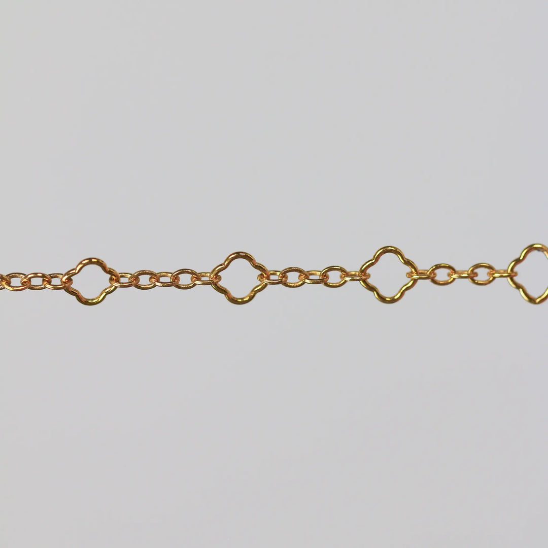 Alessia Permanent Jewelry Chain, Clover Design, Oval Links, Available in Gold Filled and Silver by Sunstone Welders