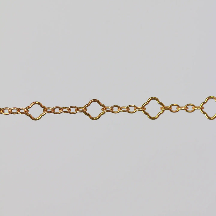Alessia Permanent Jewelry Chain, Clover Design, Oval Links, Available in Gold Filled and Silver by Sunstone Welders