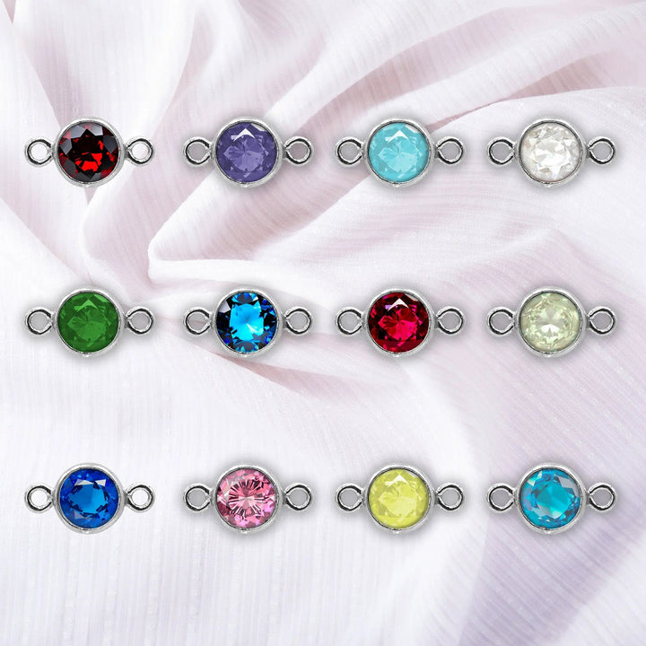 Birthstone Connectors | 4mm | .925 Sterling Silver by Sunstone Welders