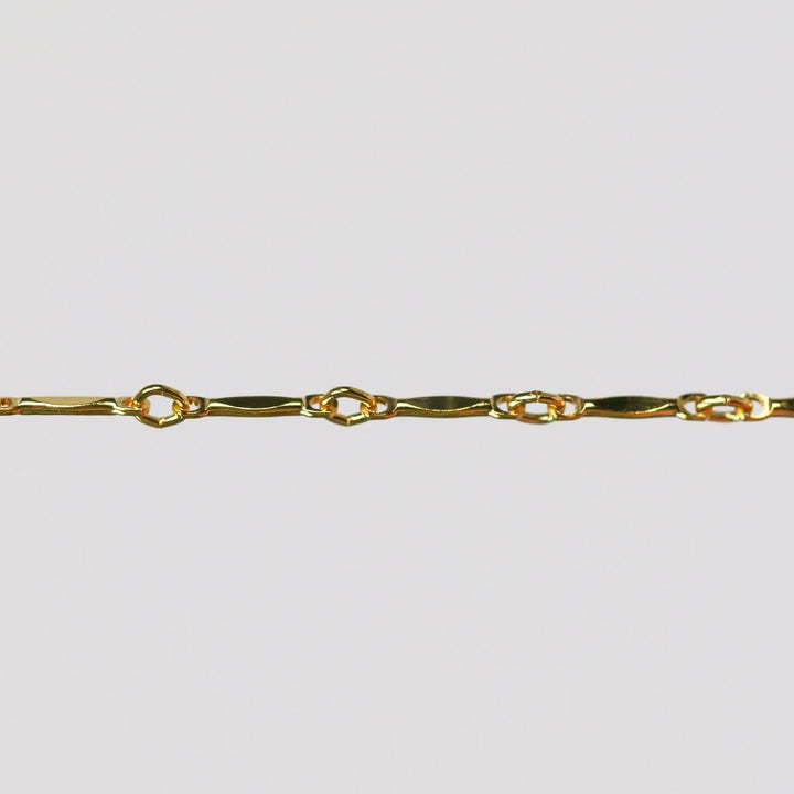 Brittany Permanent Jewelry Chain, Dapped Bar Design, Bar with Small Links, Available in Gold Filled and Silver by Sunstone Welders