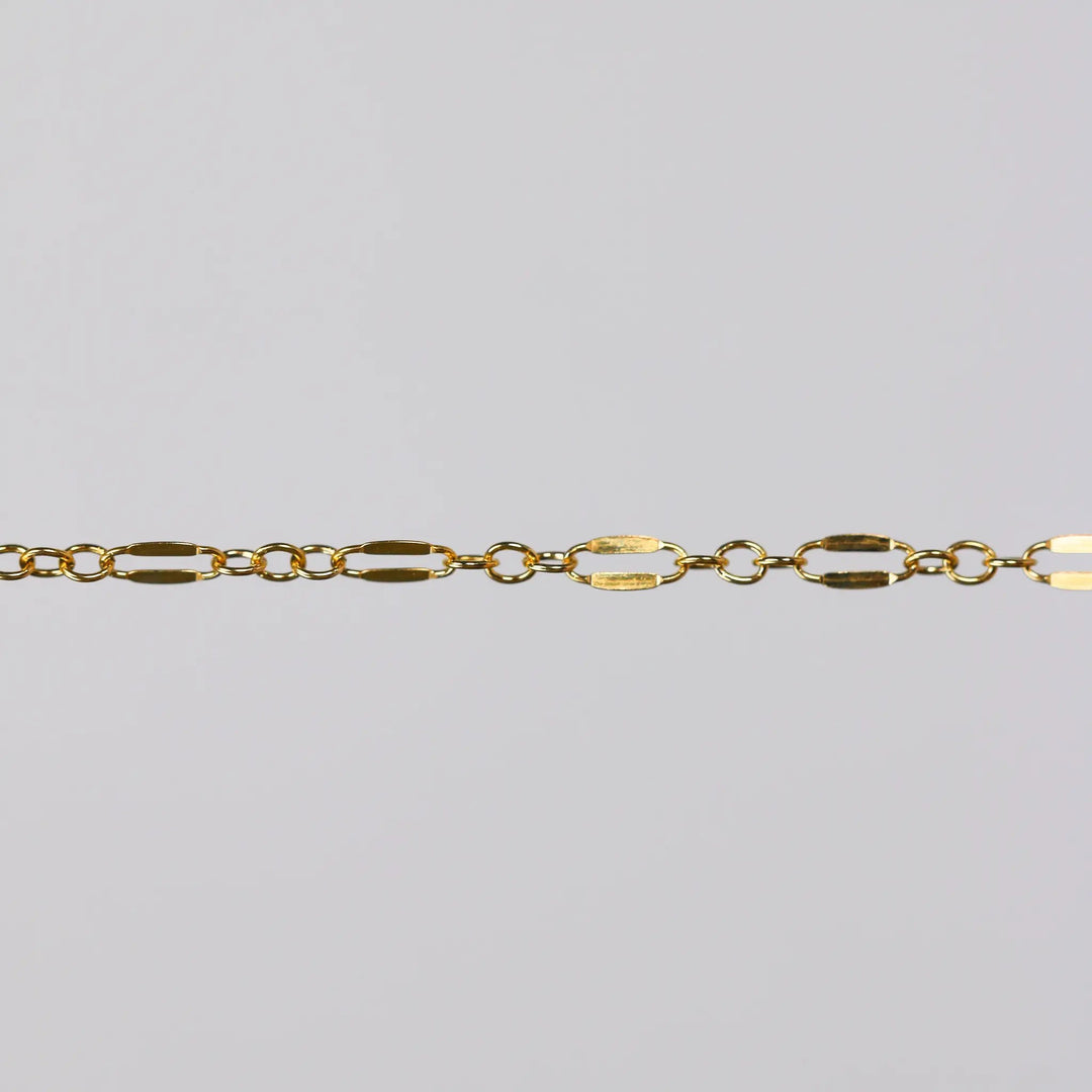 Bryce Permanent Jewelry Chain, Dapped Oval Design, Small Round Links, Available in Gold Filled and Silver by Sunstone Welders