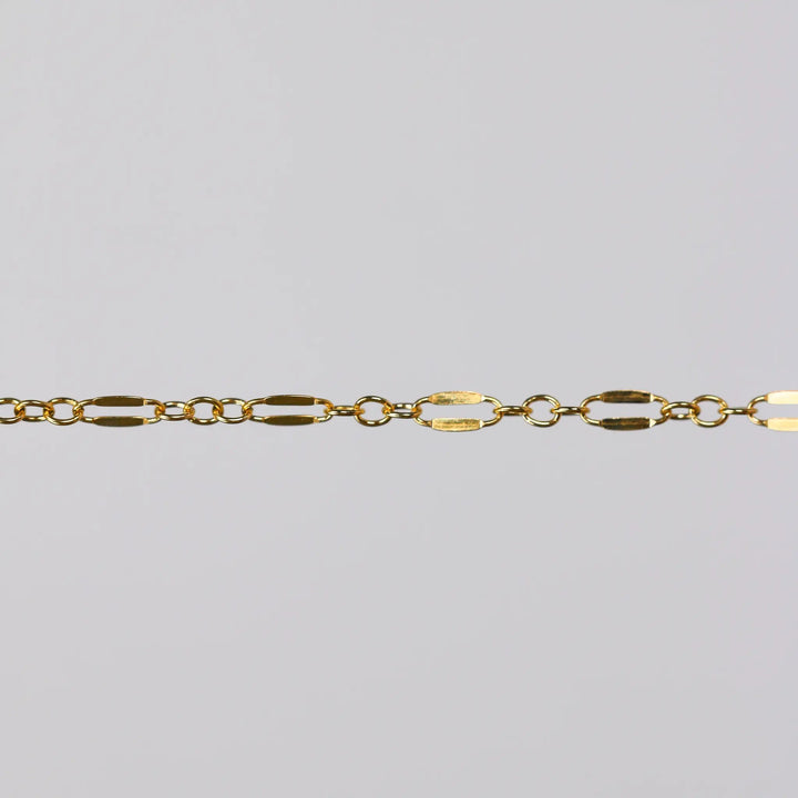 Bryce Permanent Jewelry Chain, Dapped Oval Design, Small Round Links, Available in Gold Filled and Silver by Sunstone Welders