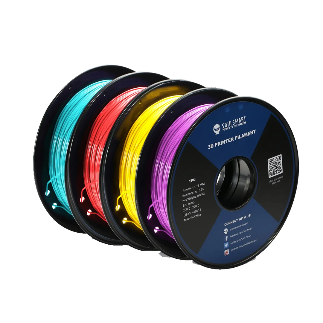 Neon Color TPU Filament Bundle Kit, Cyberpunk Color 1.75mm 0.8kg/1.76lb by SainSmart.com