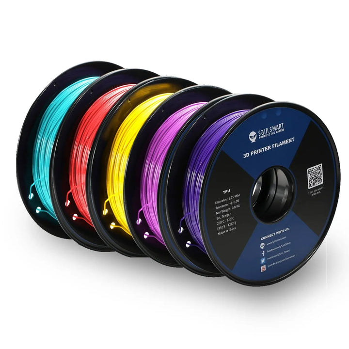 Neon Color TPU Filament Bundle Kit, Cyberpunk Color 1.75mm 0.8kg/1.76lb by SainSmart.com