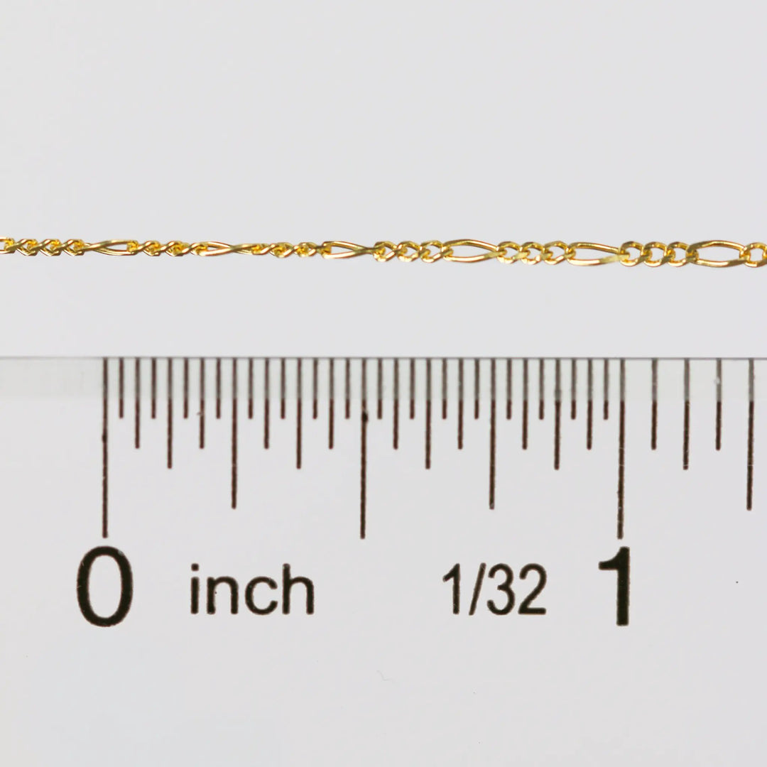 Charlie Permanent Jewelry Chain, Figaro Design, Lie Flat Links, Available in Gold Options and Sterling Silver by Sunstone Welders