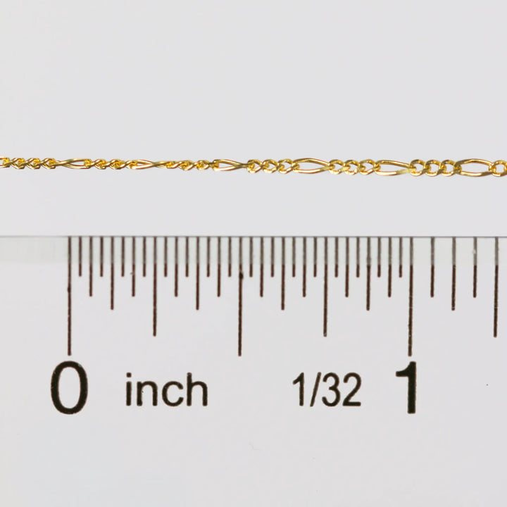 Charlie Permanent Jewelry Chain, Figaro Design, Lie Flat Links, Available in Gold Options and Sterling Silver by Sunstone Welders