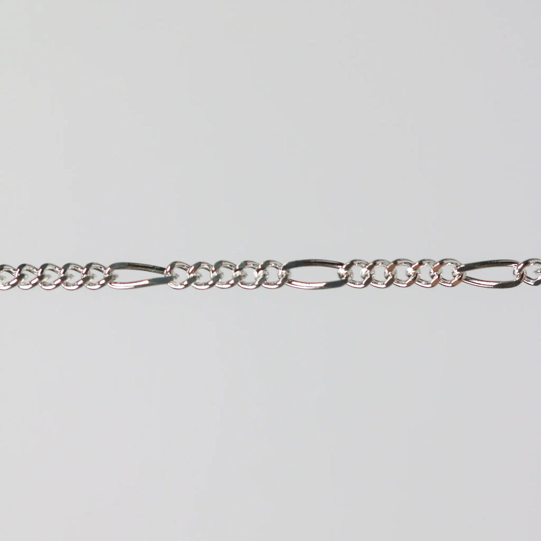 Charlie Permanent Jewelry Chain, Figaro Design, Lie Flat Links, Available in Gold Options and Sterling Silver by Sunstone Welders