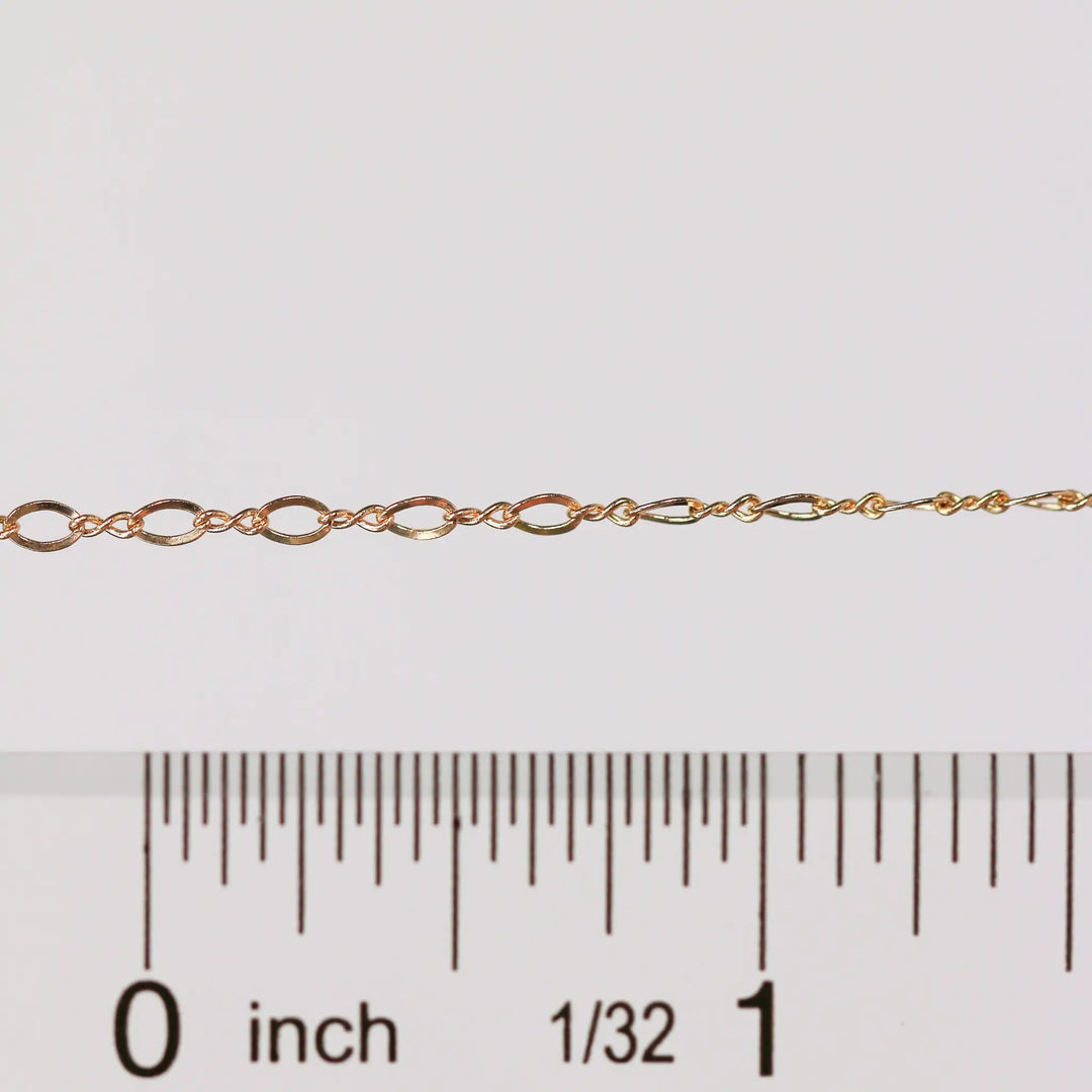 Grace Permanent Jewelry Chain, Figure 8 Design, Figure 8 Links, Available in Gold Options and Silver by Sunstone Welders