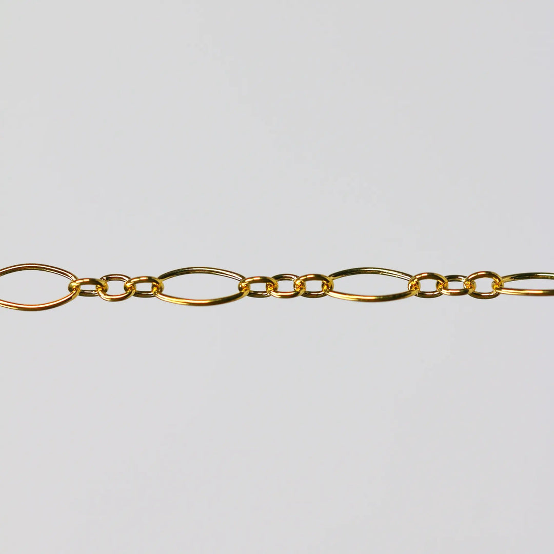 Aspen Permanent Jewelry Chain, Oval Design, Long and Small Links, Available in Gold Filled and Silver by Sunstone Welders