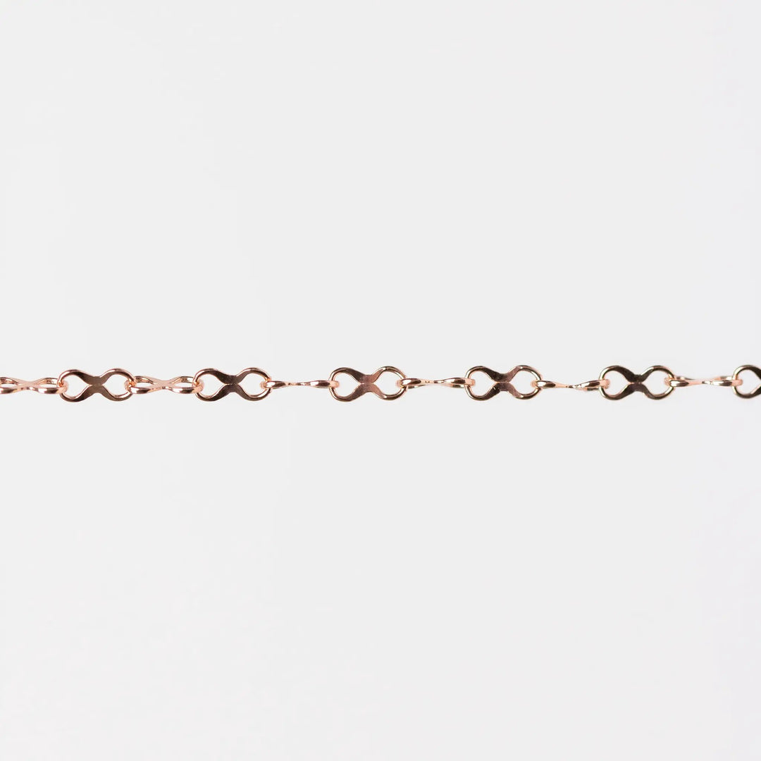 Ivy Permanent Jewelry Chain, Infinity Flat Concave Links, Available in Gold-Filled and Silver by Sunstone Welders