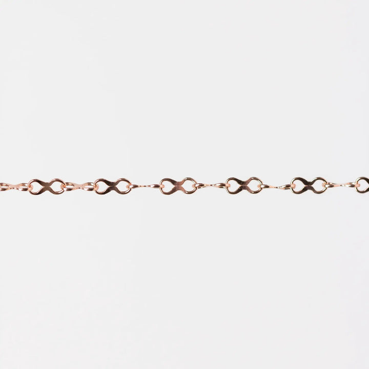 Ivy Permanent Jewelry Chain, Infinity Flat Concave Links, Available in Gold-Filled and Silver by Sunstone Welders