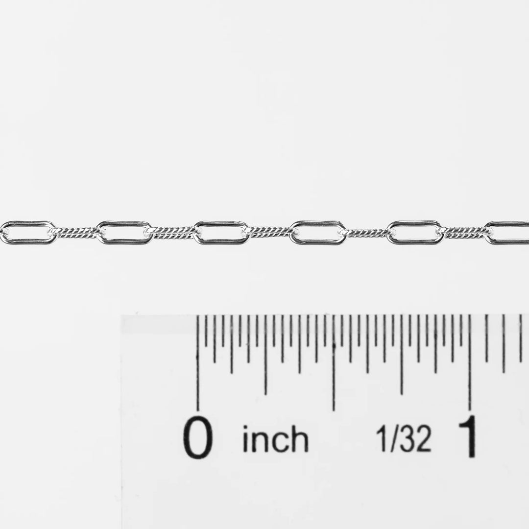 Leah Permanent Jewelry Chain, Cable Design, Alternating Smooth and Oval Links, Available in Silver by Sunstone Welders