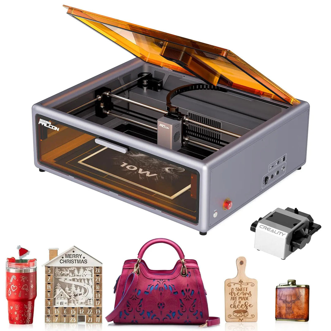 Creality Falcon A1 10W Laser Engraver, Enclosed Laser Cutter with Air Assist, HD Camera Positioning, Beginner-friendly, Class 1 Safety Laser Engravering Machine for Wood and Metal, Acrylic by SainSmart.com