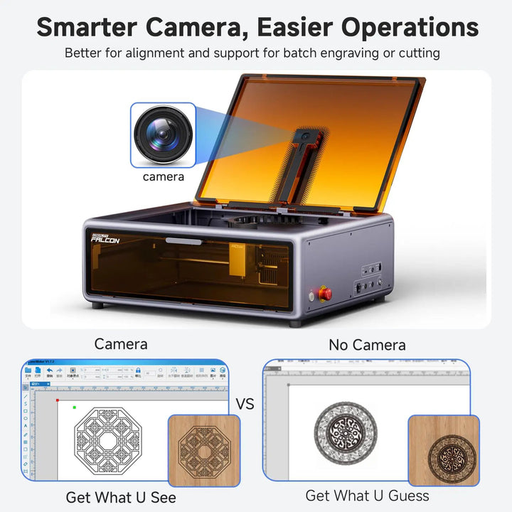 Creality Falcon A1 10W Laser Engraver, Enclosed Laser Cutter with Air Assist, HD Camera Positioning, Beginner-friendly, Class 1 Safety Laser Engravering Machine for Wood and Metal, Acrylic by SainSmart.com