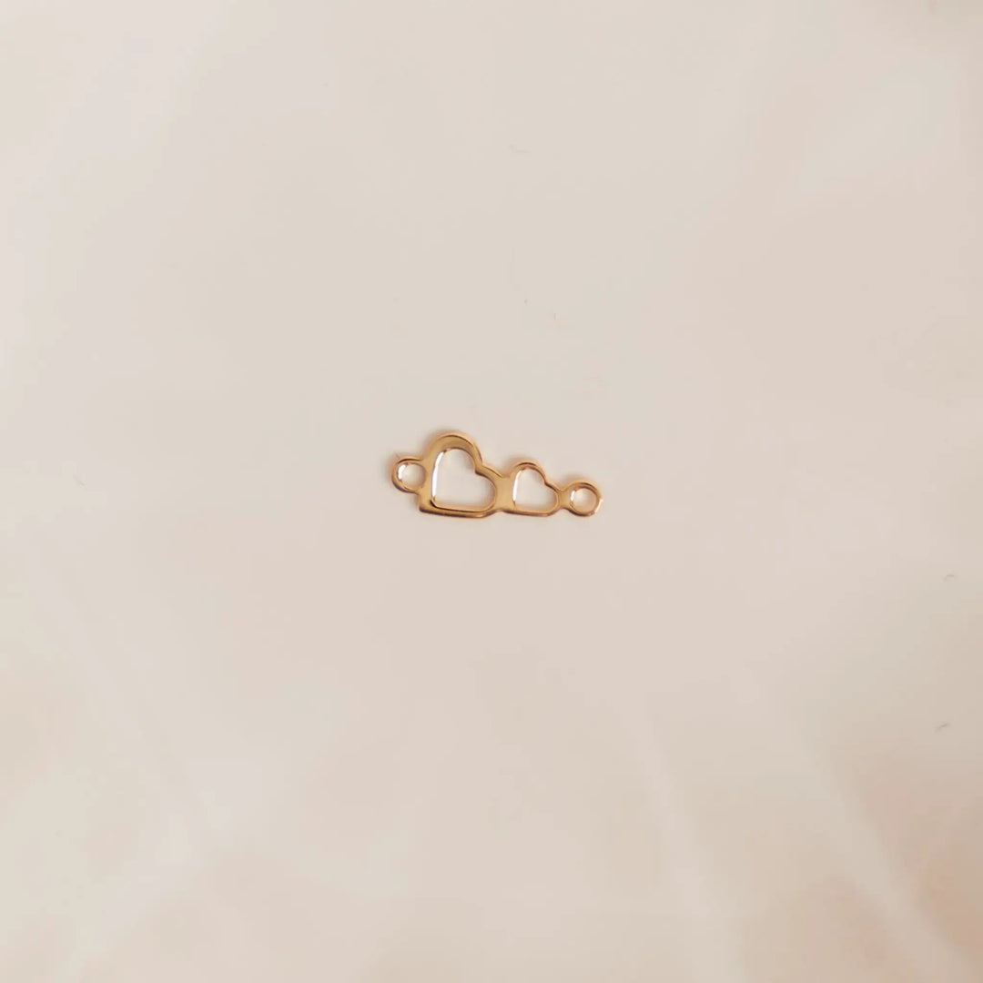 Double Heart Auburn Connectors | 4 Pack | 14K Gold Filled Yellow and .925 Sterling Silver by Sunstone Welders