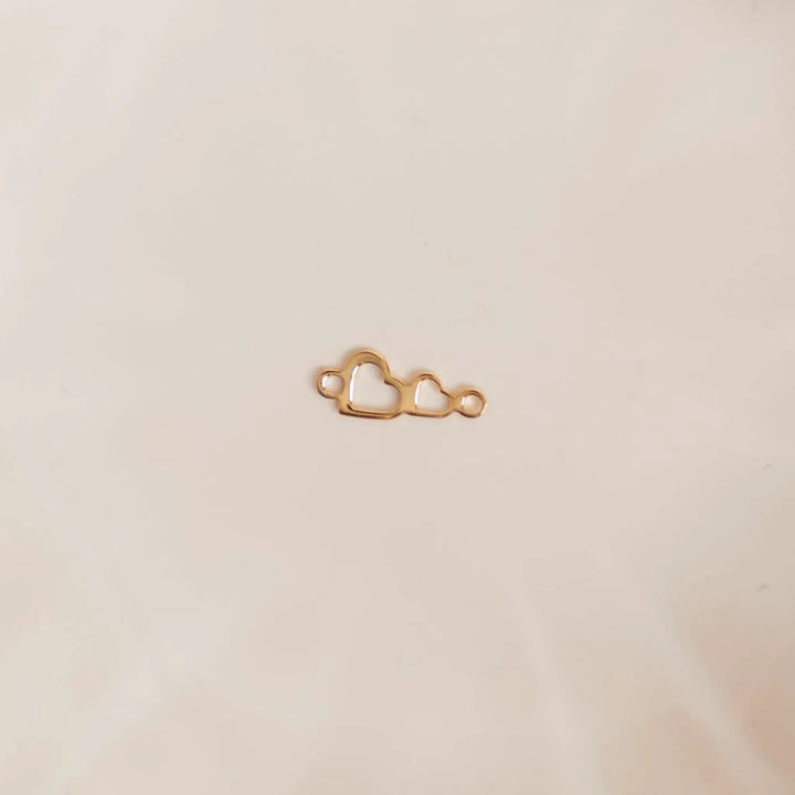 Double Heart Auburn Connectors | 4 Pack | 14K Gold Filled Yellow and .925 Sterling Silver by Sunstone Welders