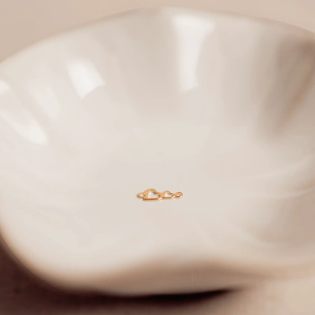 Double Heart Auburn Connectors | 4 Pack | 14K Gold Filled Yellow and .925 Sterling Silver by Sunstone Welders