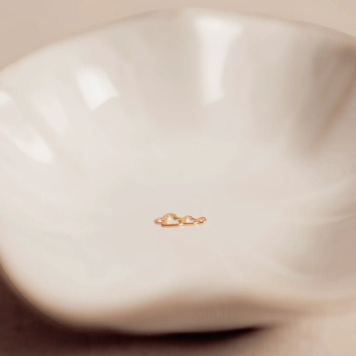 Double Heart Auburn Connectors | 4 Pack | 14K Gold Filled Yellow and .925 Sterling Silver by Sunstone Welders