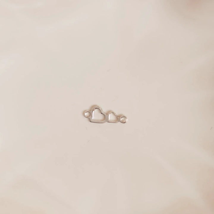Double Heart Auburn Connectors | 4 Pack | 14K Gold Filled Yellow and .925 Sterling Silver by Sunstone Welders