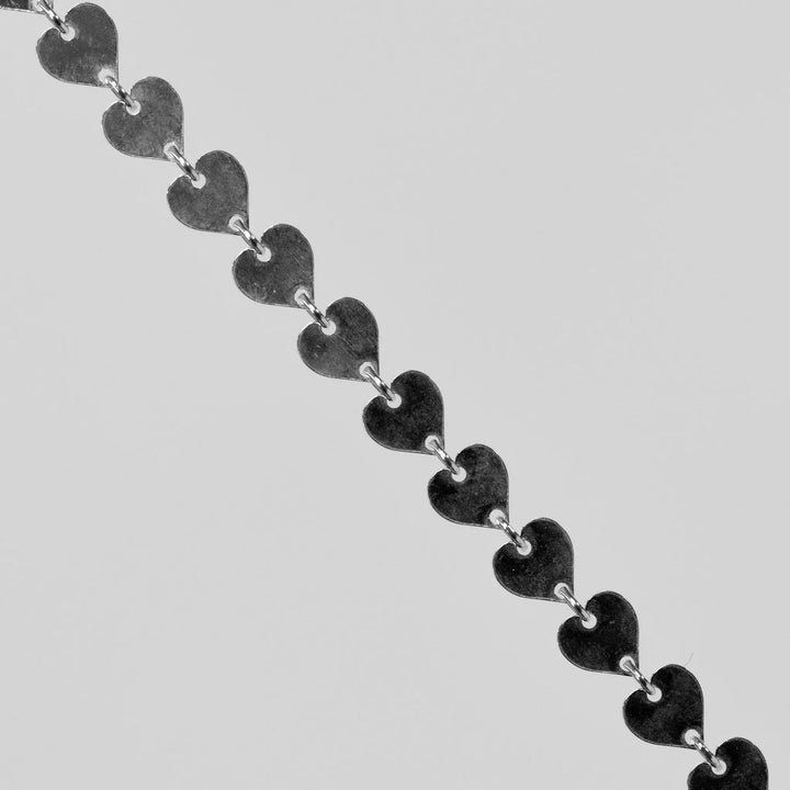 Diana Permanent Jewelry Chain, Continuous Heart Design, Available in Sterling Silver by Sunstone Welders