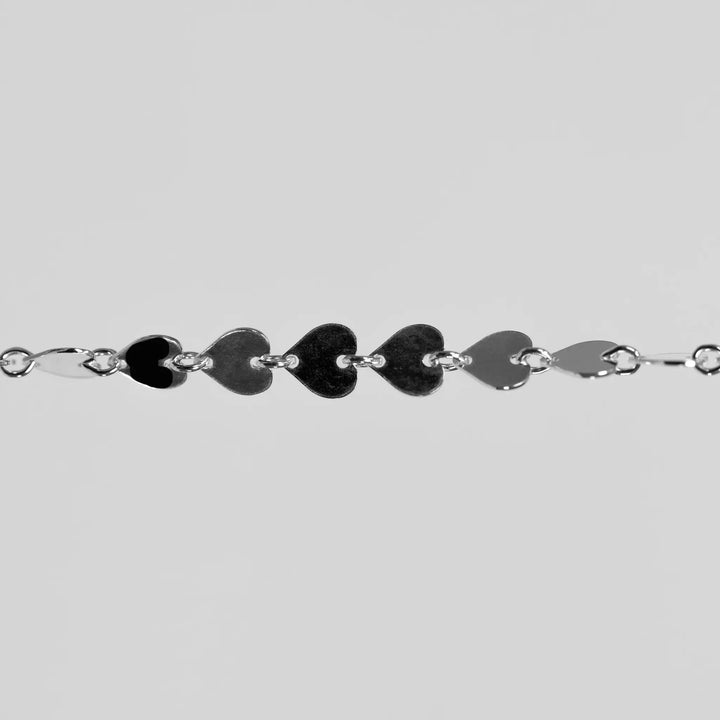 Diana Permanent Jewelry Chain, Continuous Heart Design, Available in Sterling Silver by Sunstone Welders