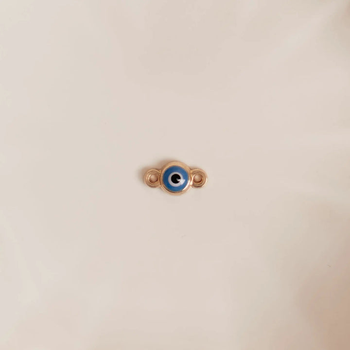 Evil Eye Design Auburn Connectors | 4 Pack | 14K Gold Filled Yellow and .925 Sterling Silver by Sunstone Welders