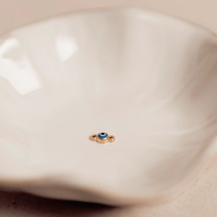 Evil Eye Design Auburn Connectors | 4 Pack | 14K Gold Filled Yellow and .925 Sterling Silver by Sunstone Welders