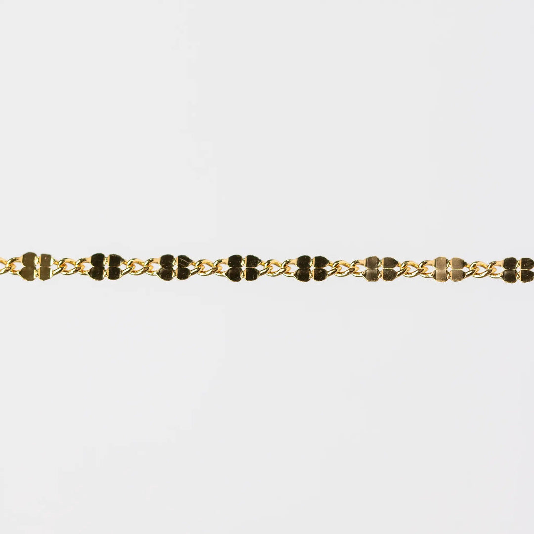Fern Permanent Jewelry Chain, Figaro Design with Plated Texture, Available in Sterling Silver and Gold by Sunstone Welders