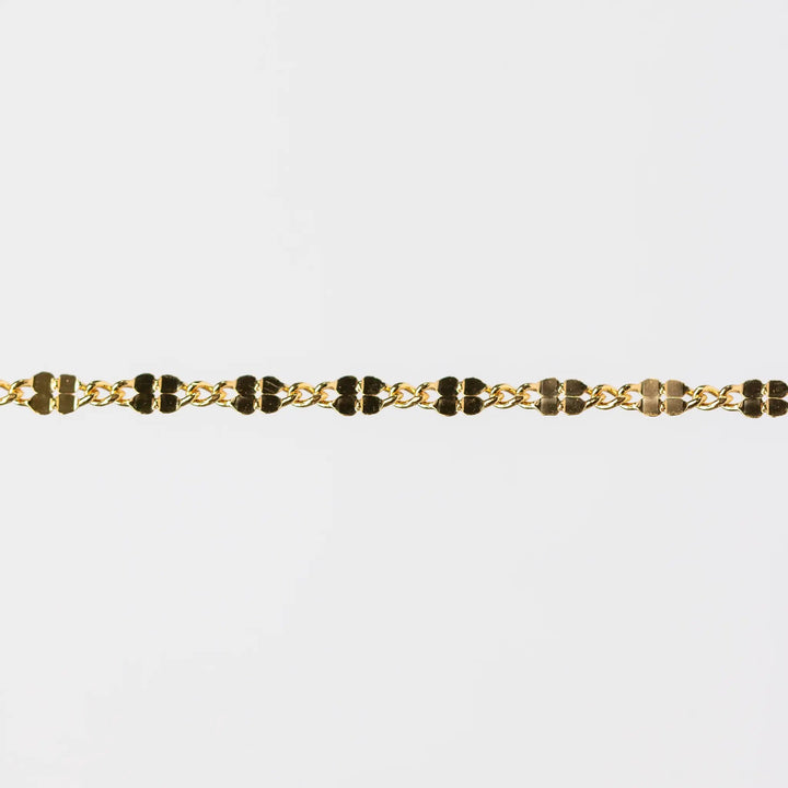 Fern Permanent Jewelry Chain, Figaro Design with Plated Texture, Available in Sterling Silver and Gold by Sunstone Welders