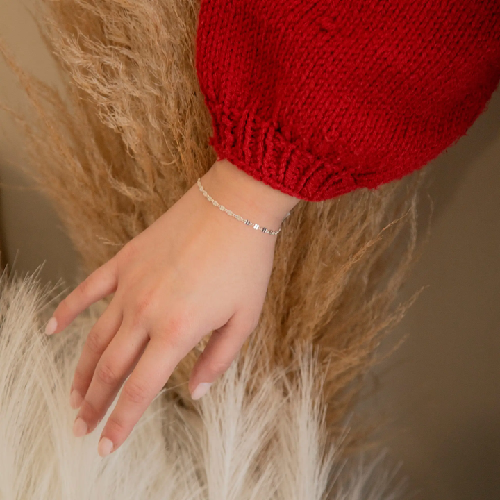 Fern Permanent Jewelry Chain, Figaro Design with Plated Texture, Available in Sterling Silver and Gold by Sunstone Welders