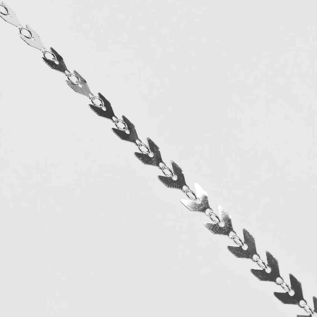 Fiona Permanent Jewelry Chain, Continuous Arrow Elements, Available in Sterling Silver by Sunstone Welders