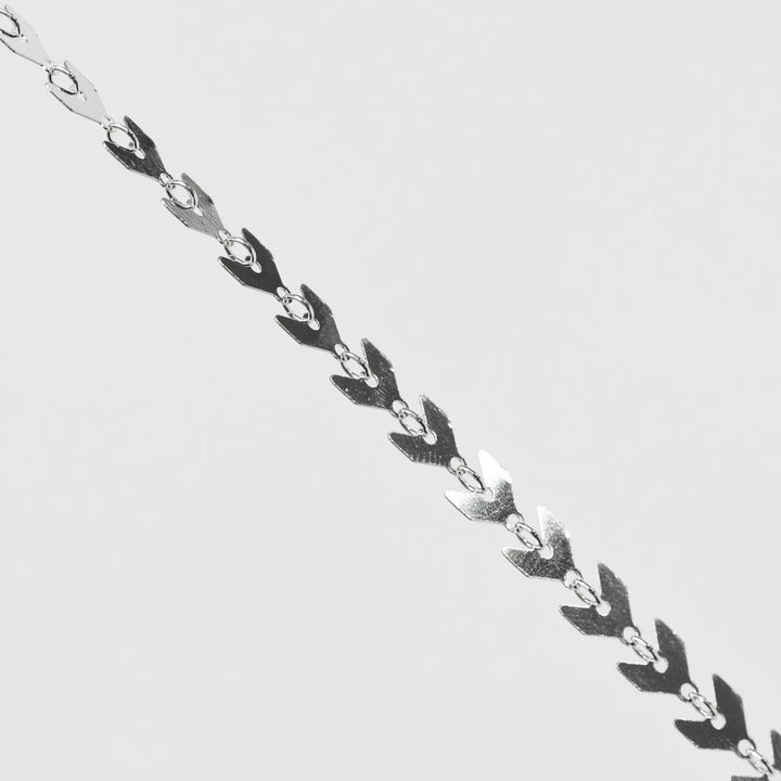 Fiona Permanent Jewelry Chain, Continuous Arrow Elements, Available in Sterling Silver by Sunstone Welders