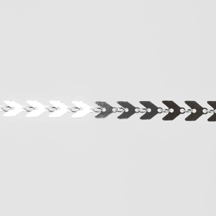 Fiona Permanent Jewelry Chain, Continuous Arrow Elements, Available in Sterling Silver by Sunstone Welders