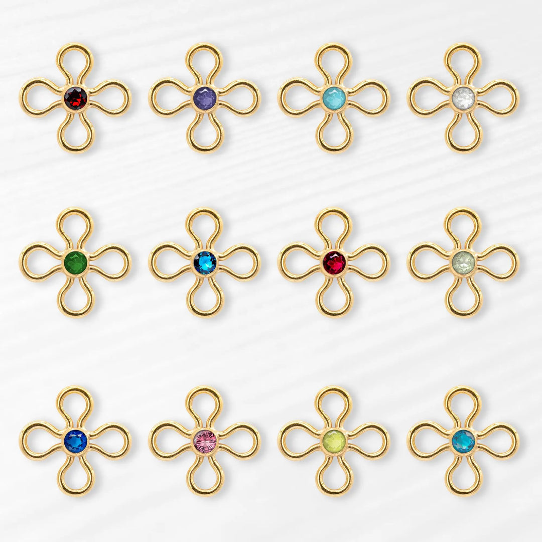Birthstone Flower Connectors | 10mm | 14K Gold Filled Yellow by Sunstone Welders