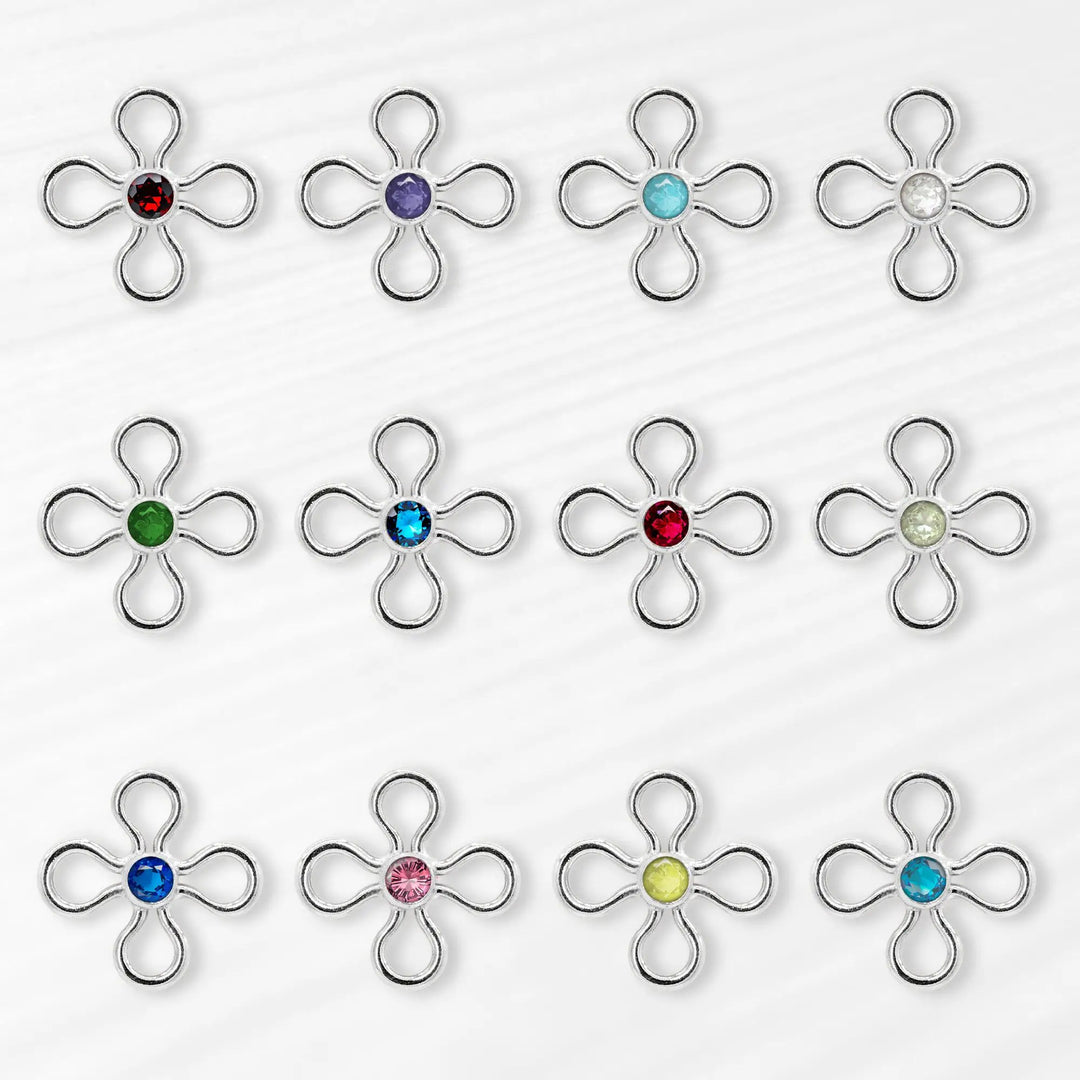 Birthstone Flower Connectors | 10mm | .925 Sterling Silver by Sunstone Welders
