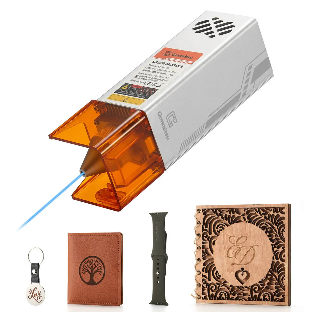 Genmitsu CFL10-40 10W FAC Laser Module for CNC Routers, 435nm, Class 4 by SainSmart.com