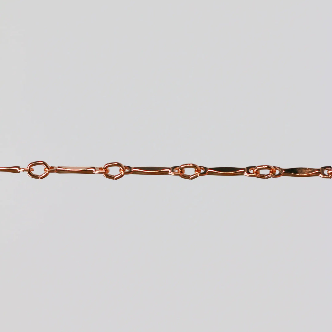 Brittany Permanent Jewelry Chain, Dapped Bar Design, Bar with Small Links, Available in Gold Filled and Silver by Sunstone Welders