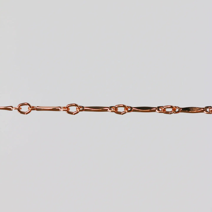 Brittany Permanent Jewelry Chain, Dapped Bar Design, Bar with Small Links, Available in Gold Filled and Silver by Sunstone Welders